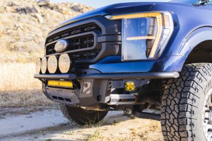 Ford F-150 Front Bumper - DV8 Offroad - Tube, Prerunner - Micro-texture black with gray skid plate accents - `21-`23